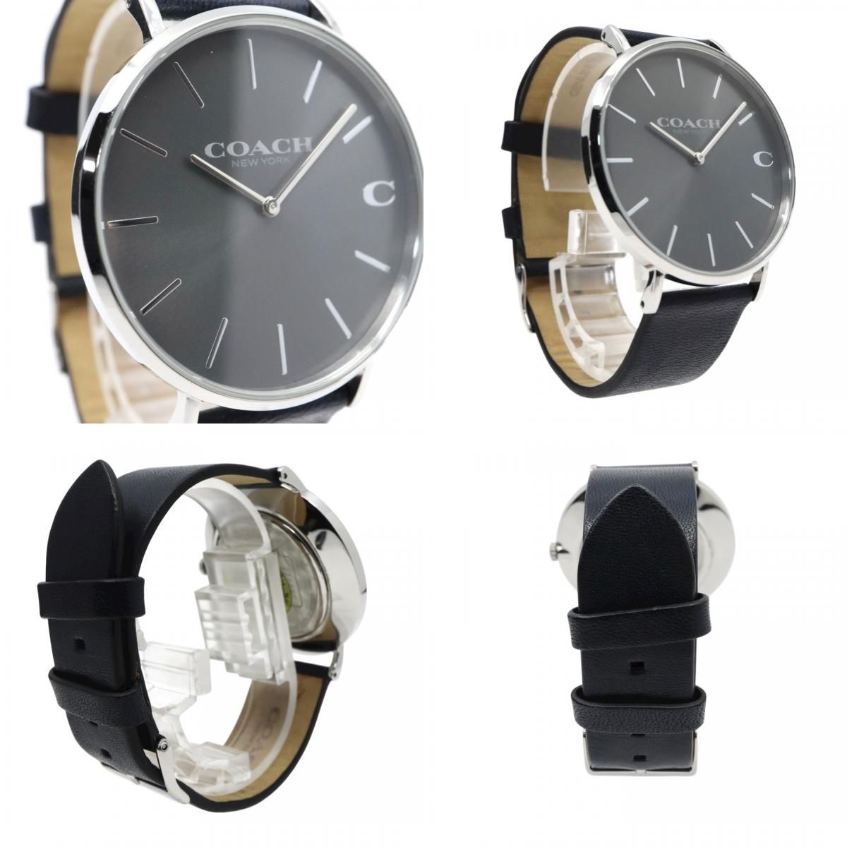 美品】コーチ COACH 腕時計 メンズ チャールズ Charles ネイビー