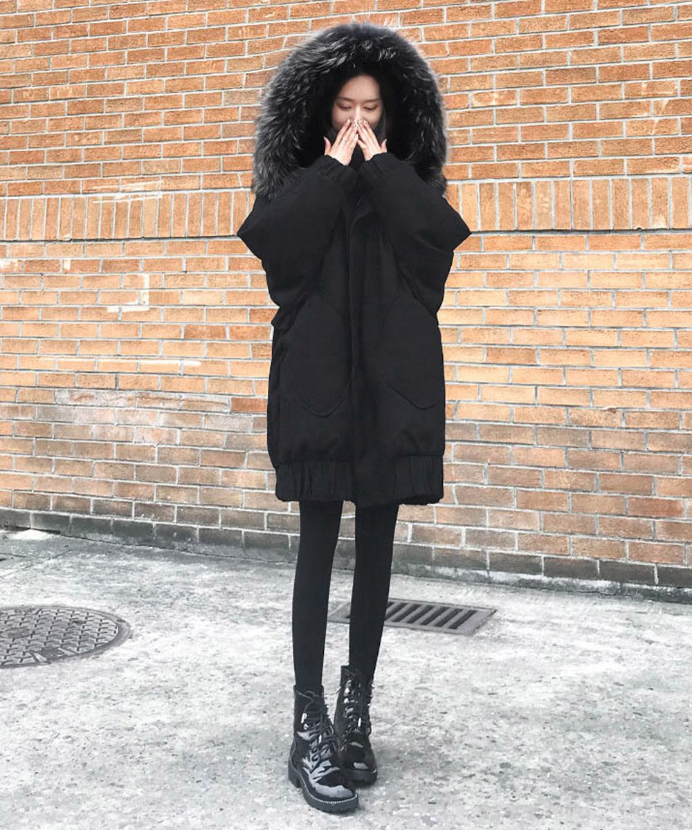 中綿ショートコートファー付きコート