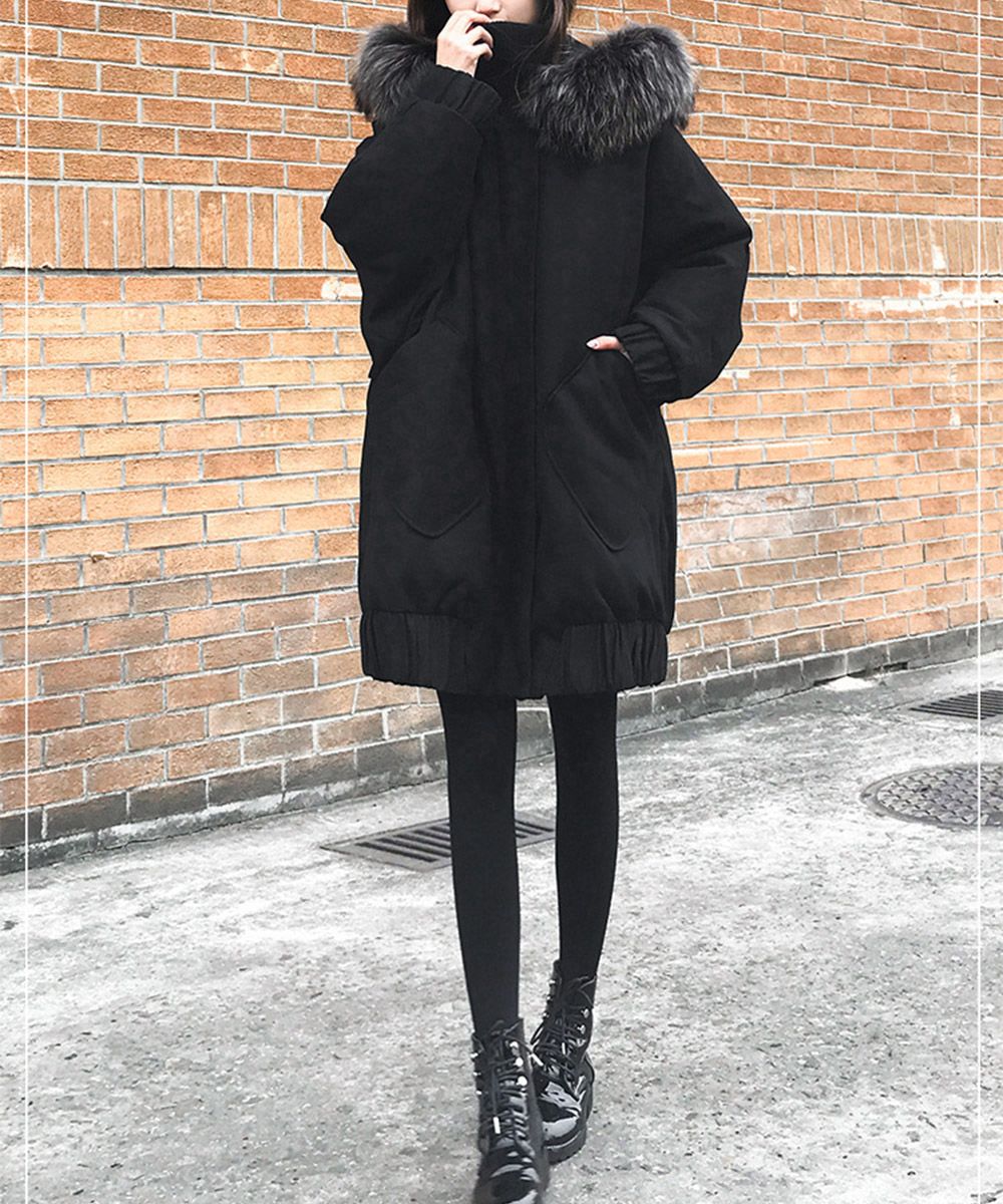 中綿ショートコートファー付きコート