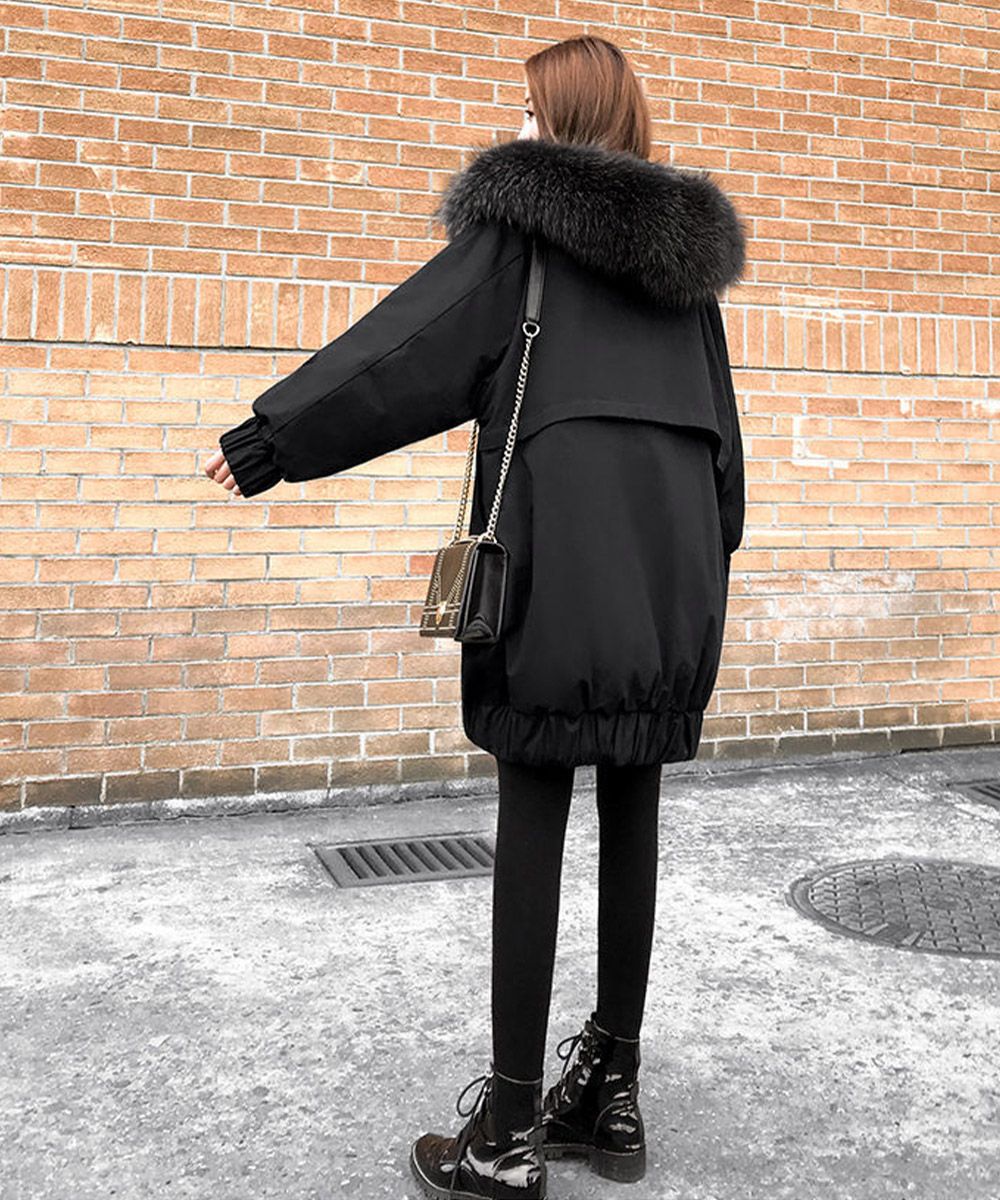 中綿ショートコートファー付きコート