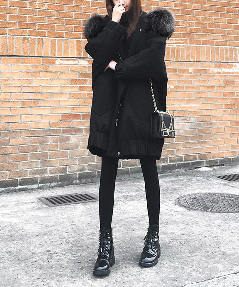 中綿ショートコートファー付きコート