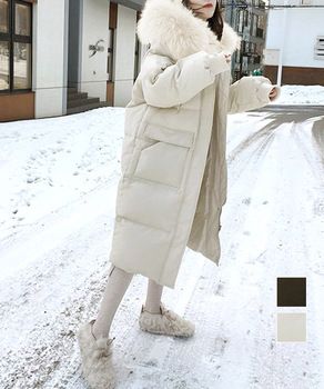 フェイクダウンコート中綿入りロングコート 4295