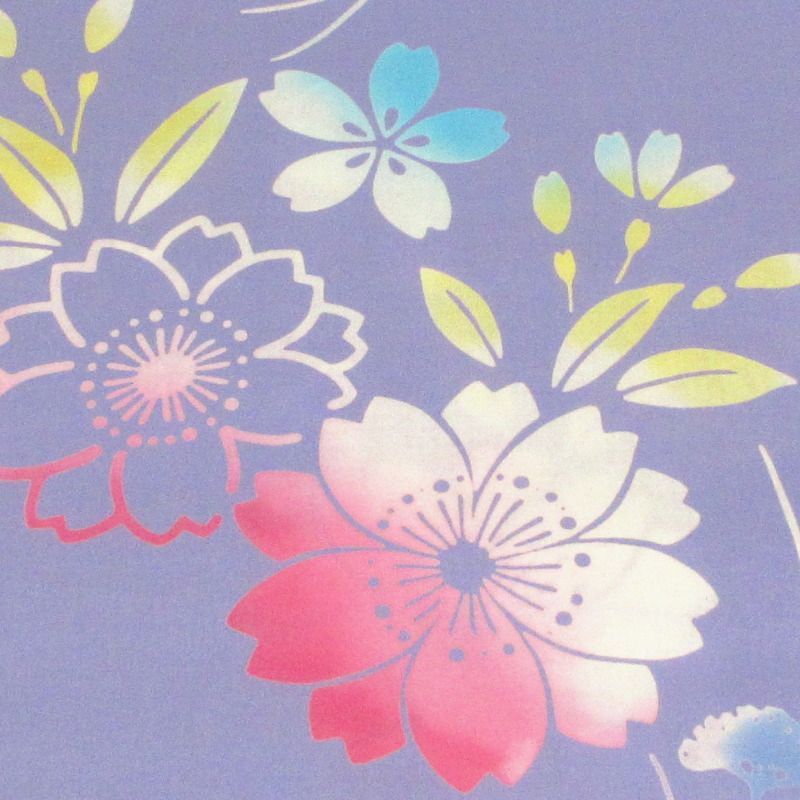 検定 浴衣地 注染 綿 38 cm巾 12 m 浴衣反 ゆかた地 浴衣 反物 薄藤色