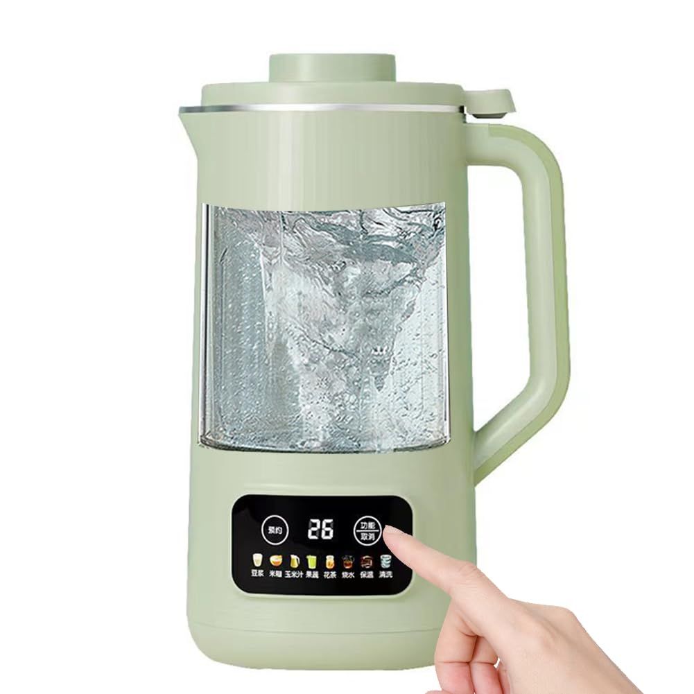 12時間予約 ビタミン急速補給 豆乳メーカー 600 ml スープメーカー おかゆメーカー 加熱式ブレンダー フードプロセッサー 全自動ミキサー 小型 ブレンダー 豆 米 フルーツ 野菜 静音設計 家庭用 オフィス グリーン 8