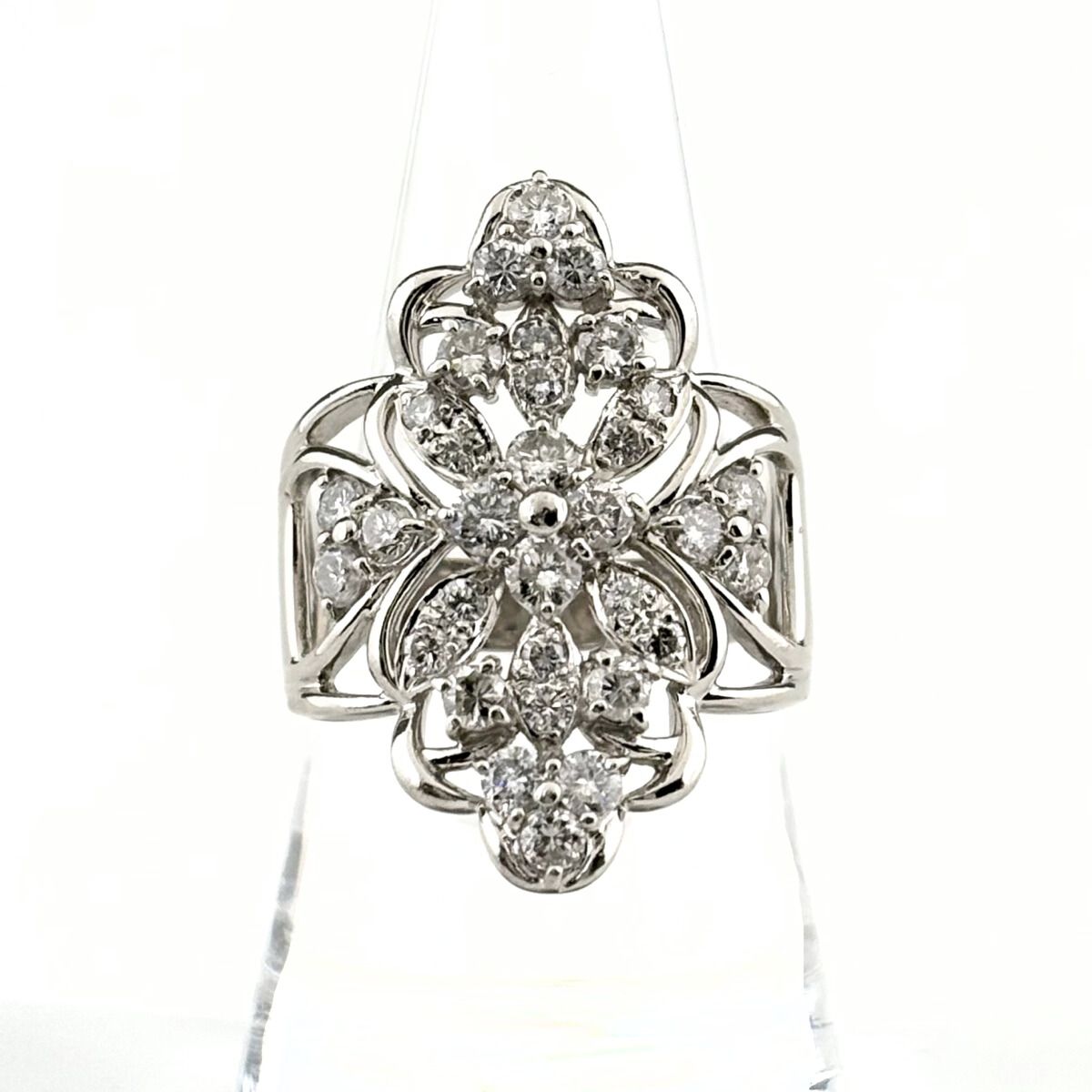 メレダイヤ デザインリング プラチナ 指輪 リング 19号 Pt 900 ダイヤモンド メンズ