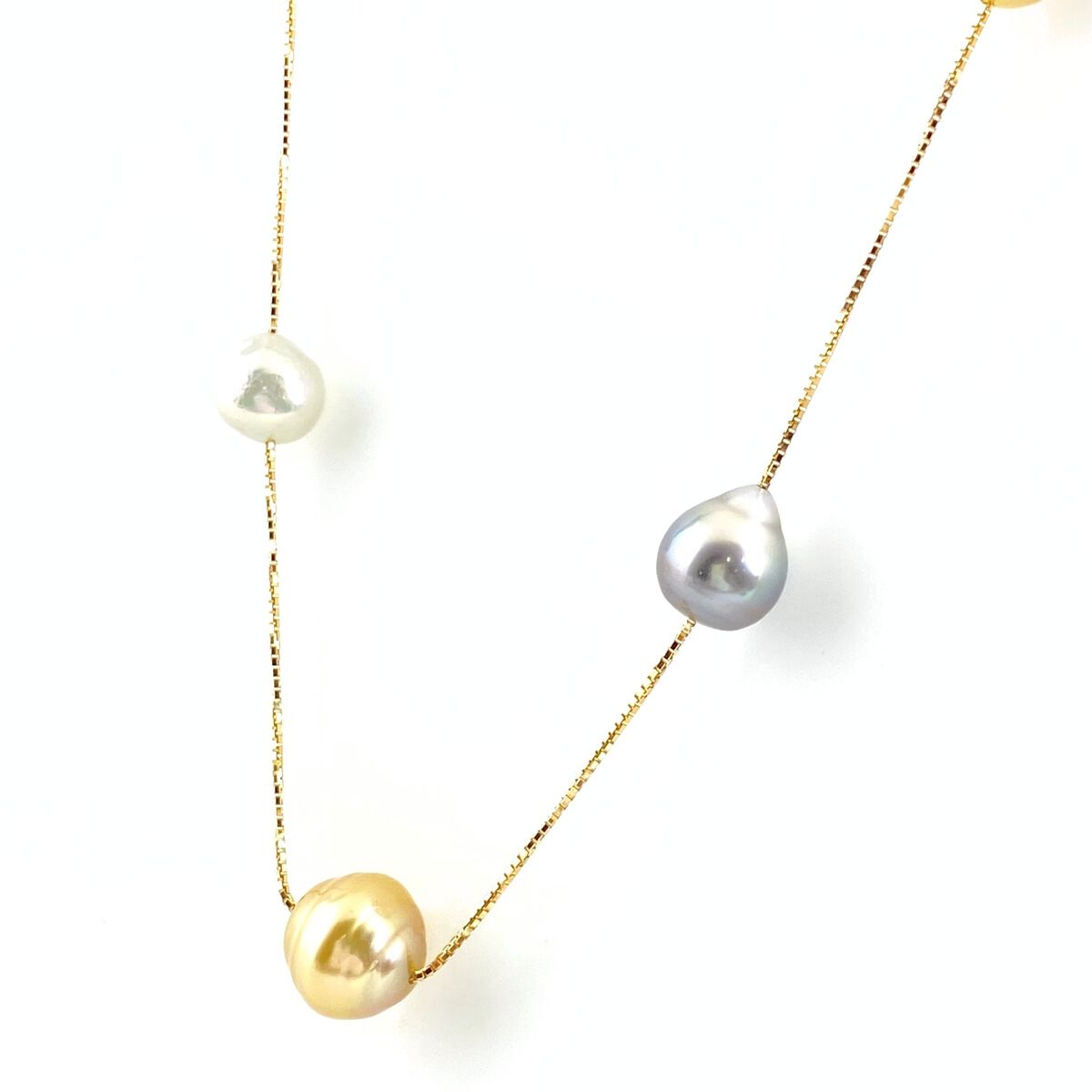 タサキ TASAKI パール デザインネックレス YG イエローゴールド ペンダント 真珠 ネックレス 750 レディース