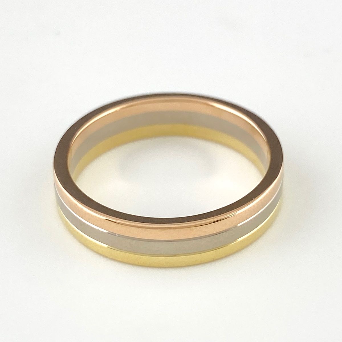 カルティエ CARTIER スリー リング YG イエローゴールド 指輪 19 5号 750 メンズ