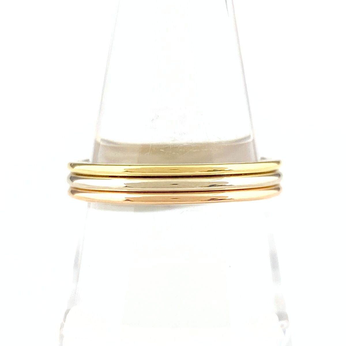 カルティエ CARTIER スリー リング YG イエローゴールド 指輪 17 5号 750 レディース