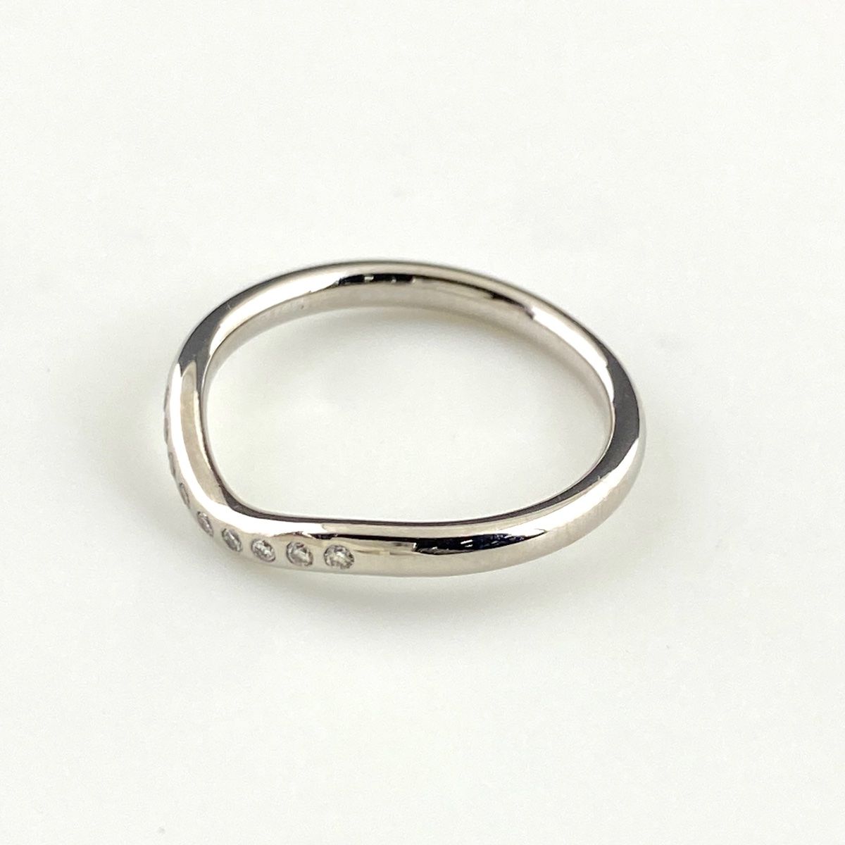 ティファニー TIFFANY-Co. カーブバンドリング プラチナ メレダイヤ 指輪 リング 9号 Pt 950 ダイヤモンド レディース