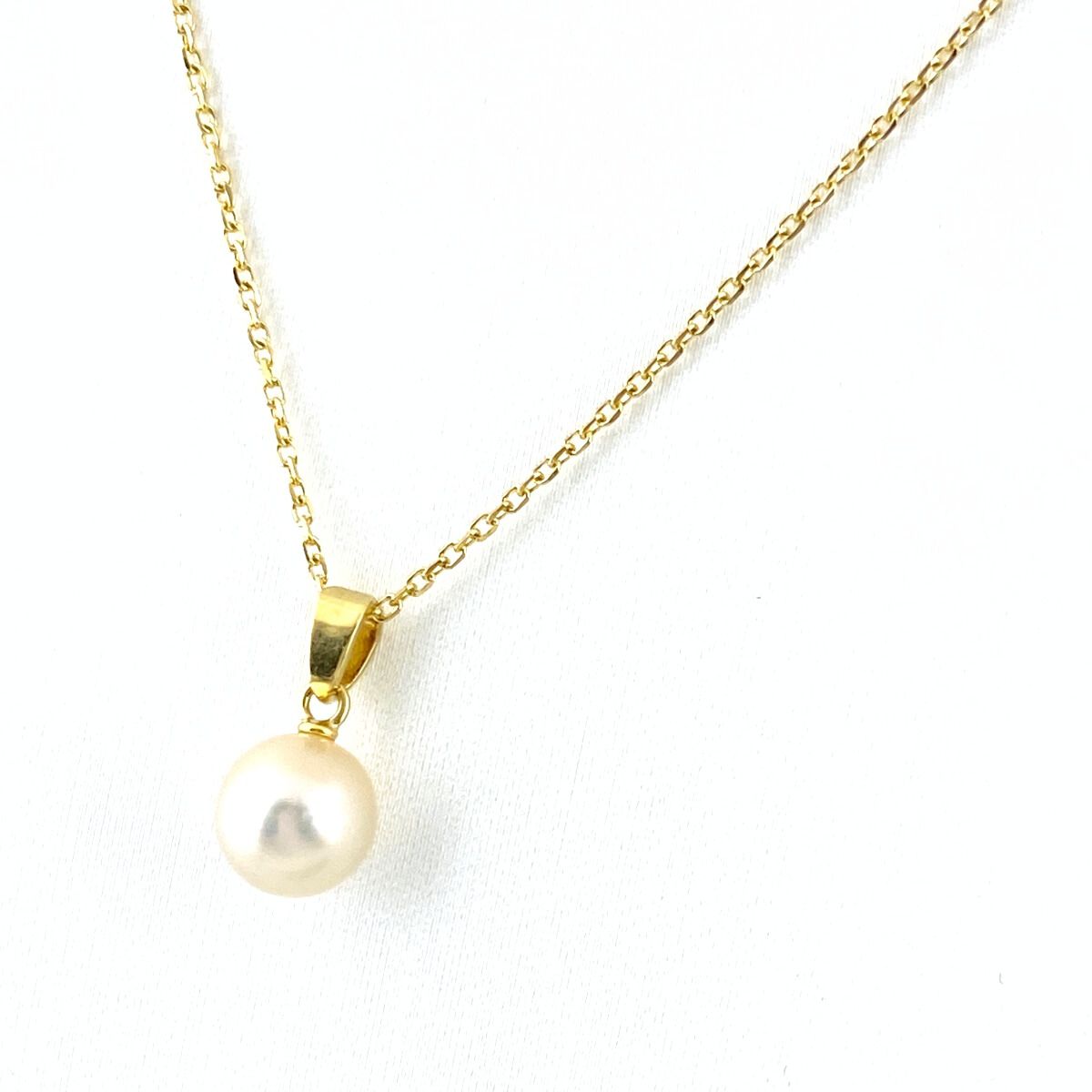 ミキモト パール デザインネックレス YG イエローゴールド ペンダント 真珠 ネックレス K 18 レディース