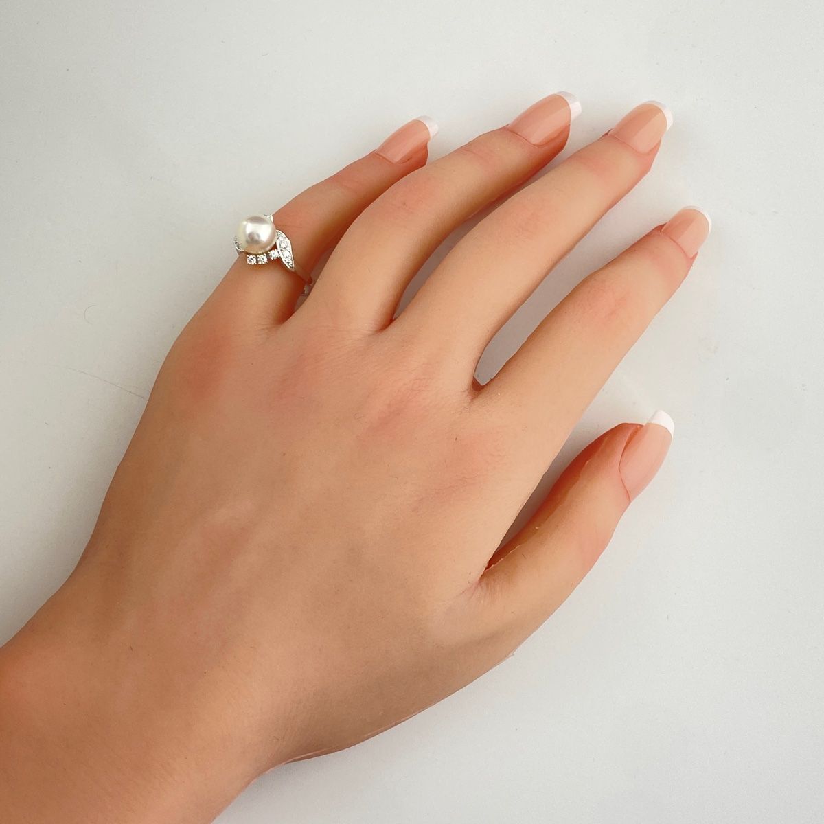 ミキモト MIKIMOTO パール デザインリング プラチナ 指輪 メレダイヤ