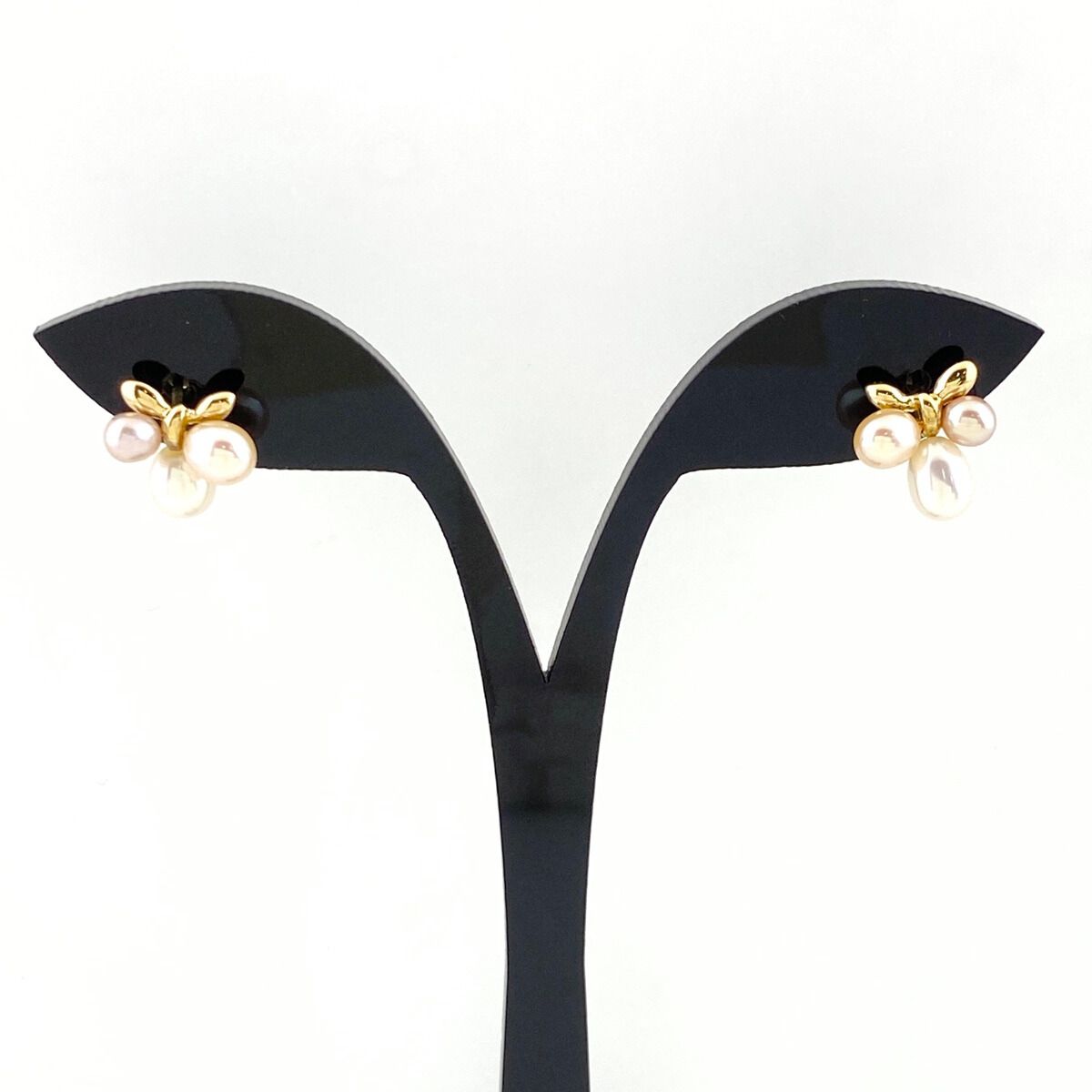 ミキモト パール デザインピアス YG イエローゴールド 真珠 ピアス K 18 レディース