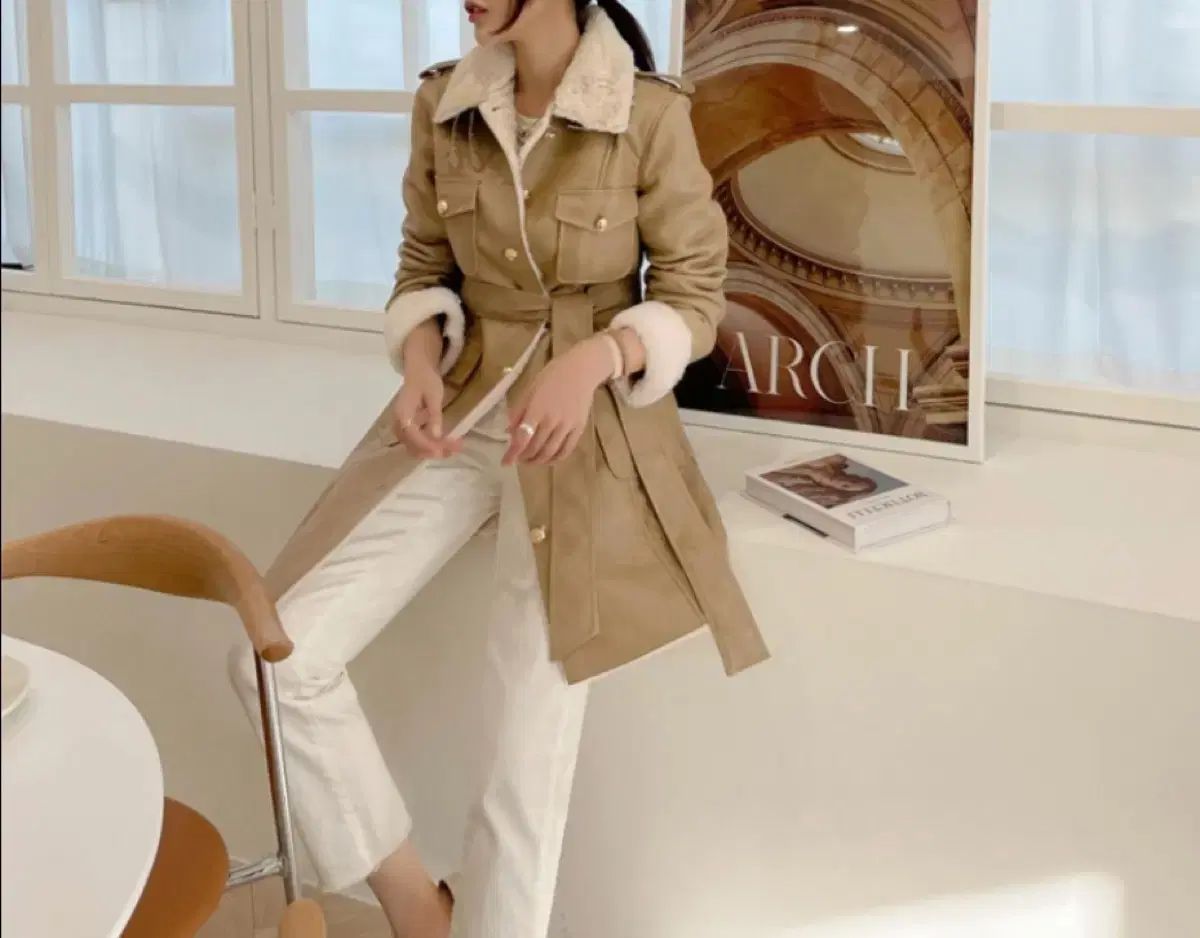 ムートン エトープベージュ コート アウター 冬コート ロングコート ムートンジャケット ファージャケット