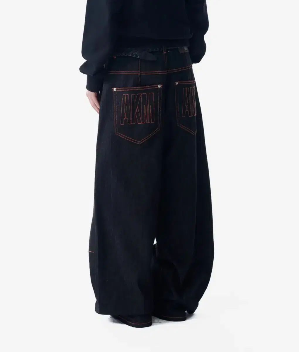 アカム ズボン スティッチ デニム ブラック パンツ 1 サイズ