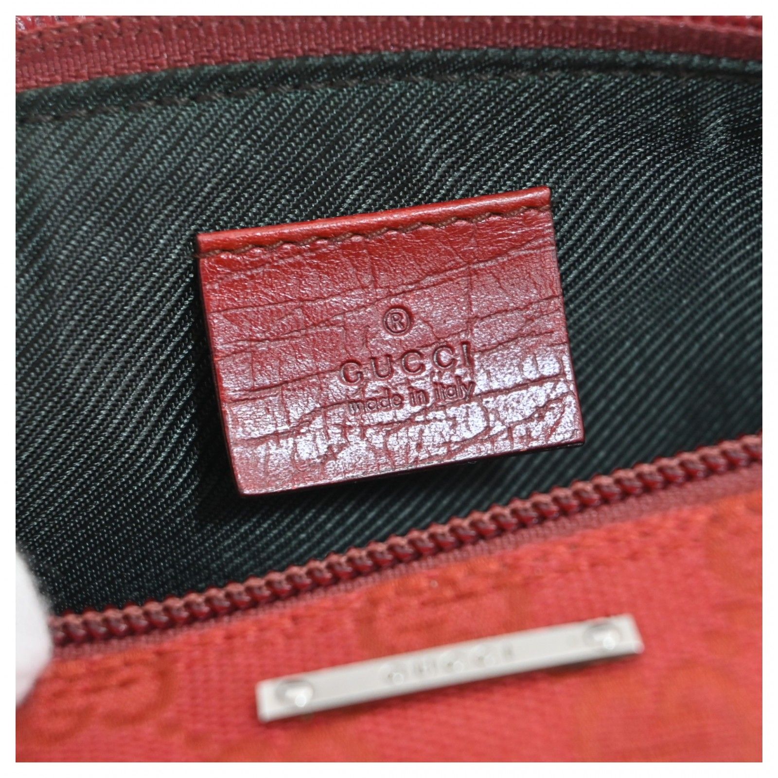 グッチ GGキャンバス アクセサリーポーチ ハンドバッグ レッド Aランク