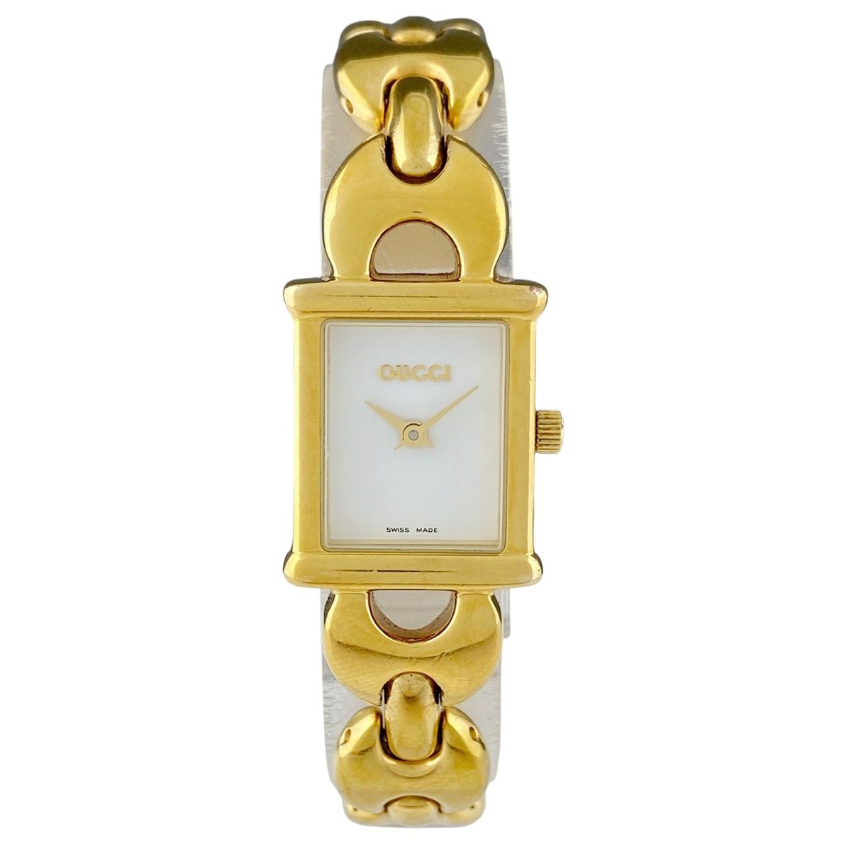 グッチ GUCCI チェンジベルト 1800L 腕時計 SS GP クォーツ ホワイト