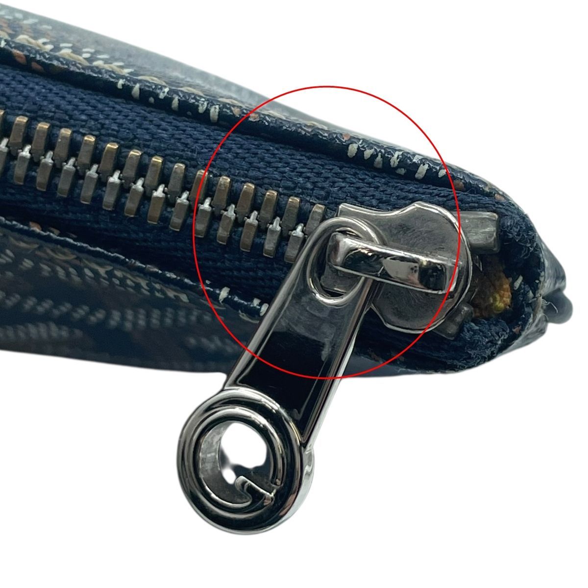 中古】 GOYARD ゴヤール セナMM ネイビー クラッチバッグ ヘリンボーン