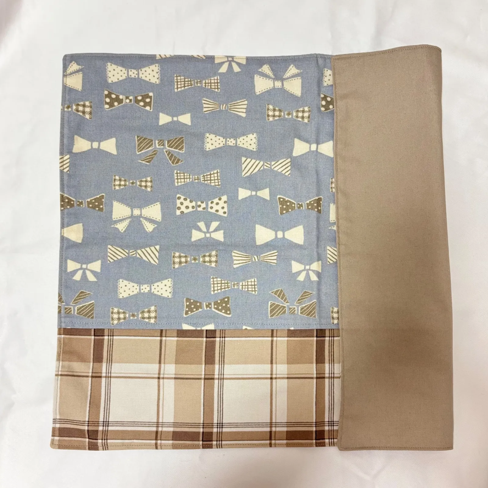 くすみブルー》リボン柄×タータンチェック 入学4点セット レッスン