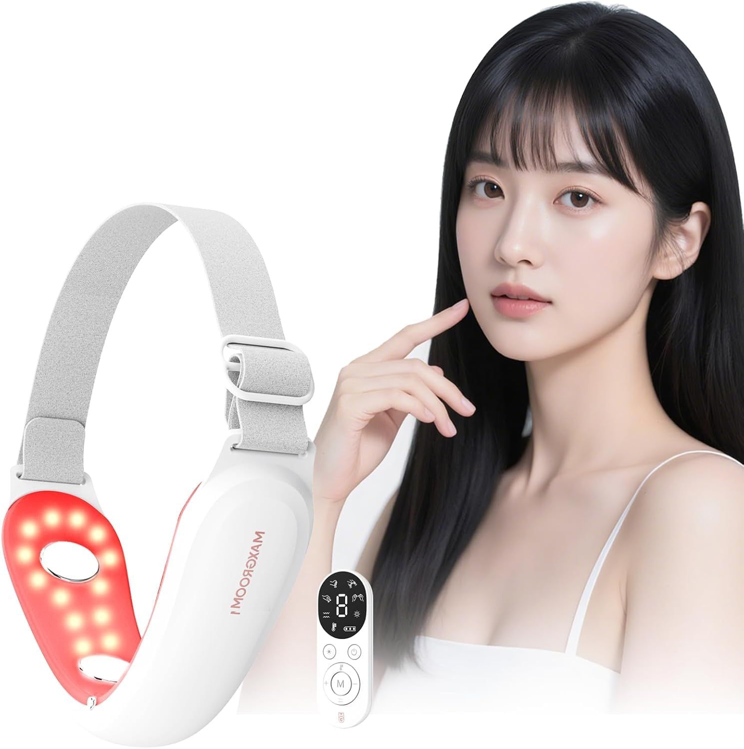 美顔器 EMS リフトケア 小顔ベルト フェイスベルト 光エステ 4モード 温感 LED光 9段階 リモコン付き美容グッズ フェイスライン USB充電式 自宅 男女兼用 ギフト プレゼント