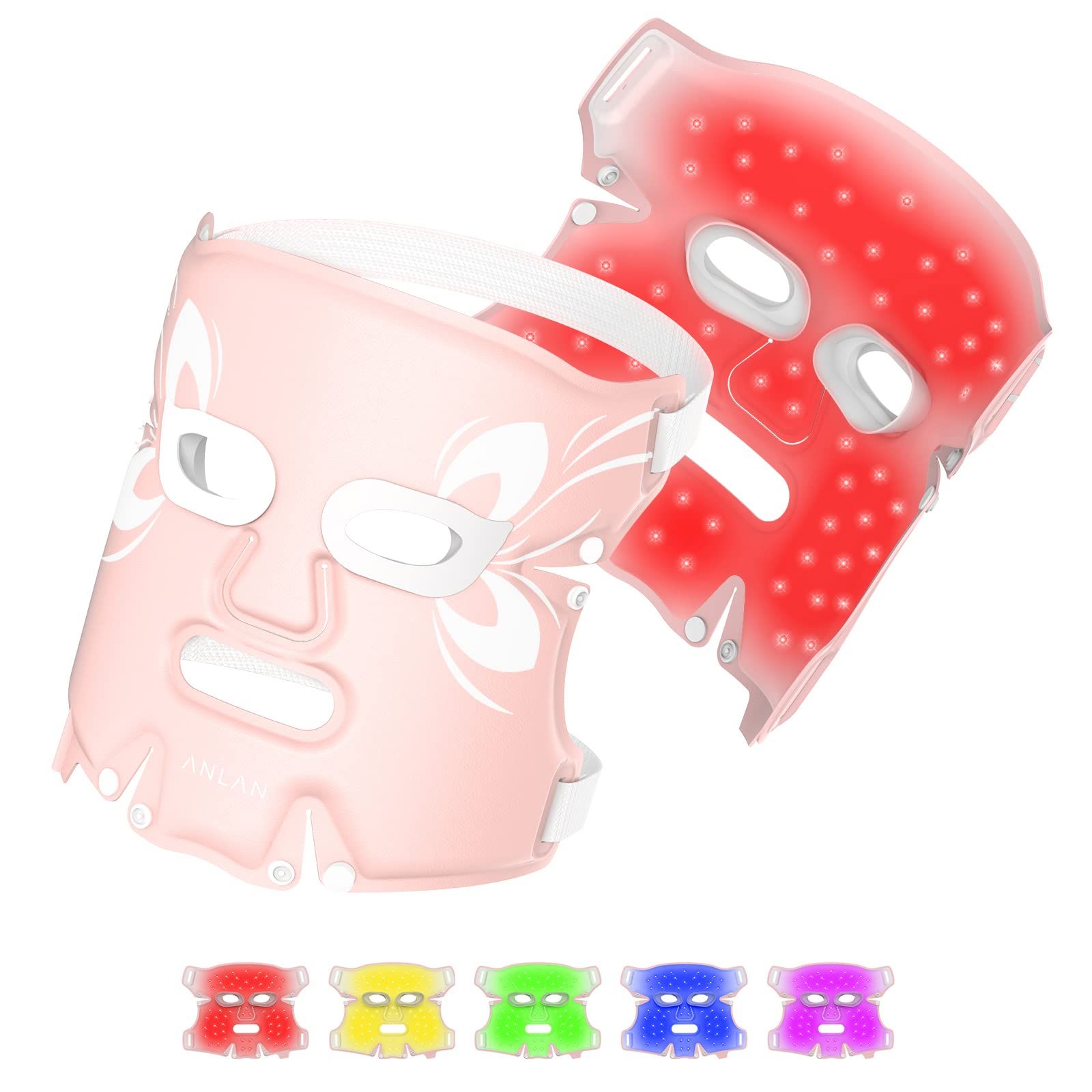 ANLAN LED美顔マスク 美顔器 光エステ LED光 温熱マスク 顔温熱ケア 光美容器 IPX 5防水 目が眩し防止 自宅用美顔器 スキンケア フェイスケア 日本語説明書付き