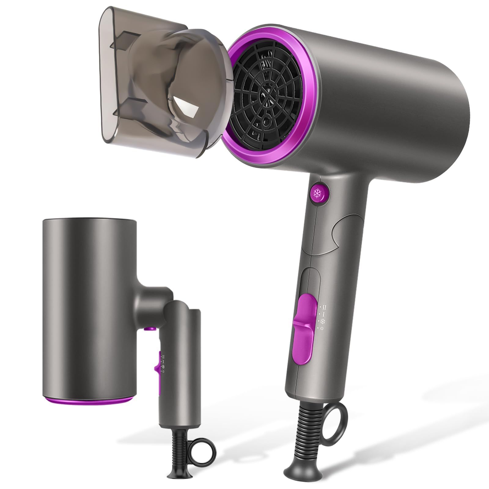 ●次世代式・2億マイナスイオン・ハイスペックヘアドライヤー●2段風量4段温度調節 ドライヤー 大風量 2025最新型速乾 軽量 折り畳み式 高濃度マイナス