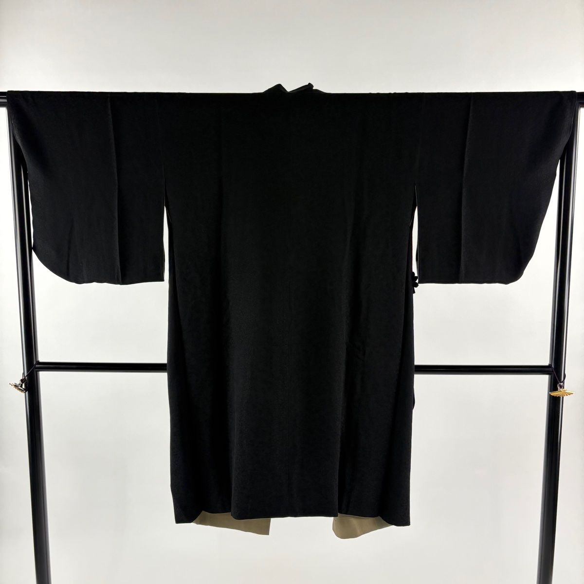 道中着 身丈105 cm 裄丈66 M 和装コート 着物衿 リバーシブル 霞 ぼかし柄 茶緑色 正絹