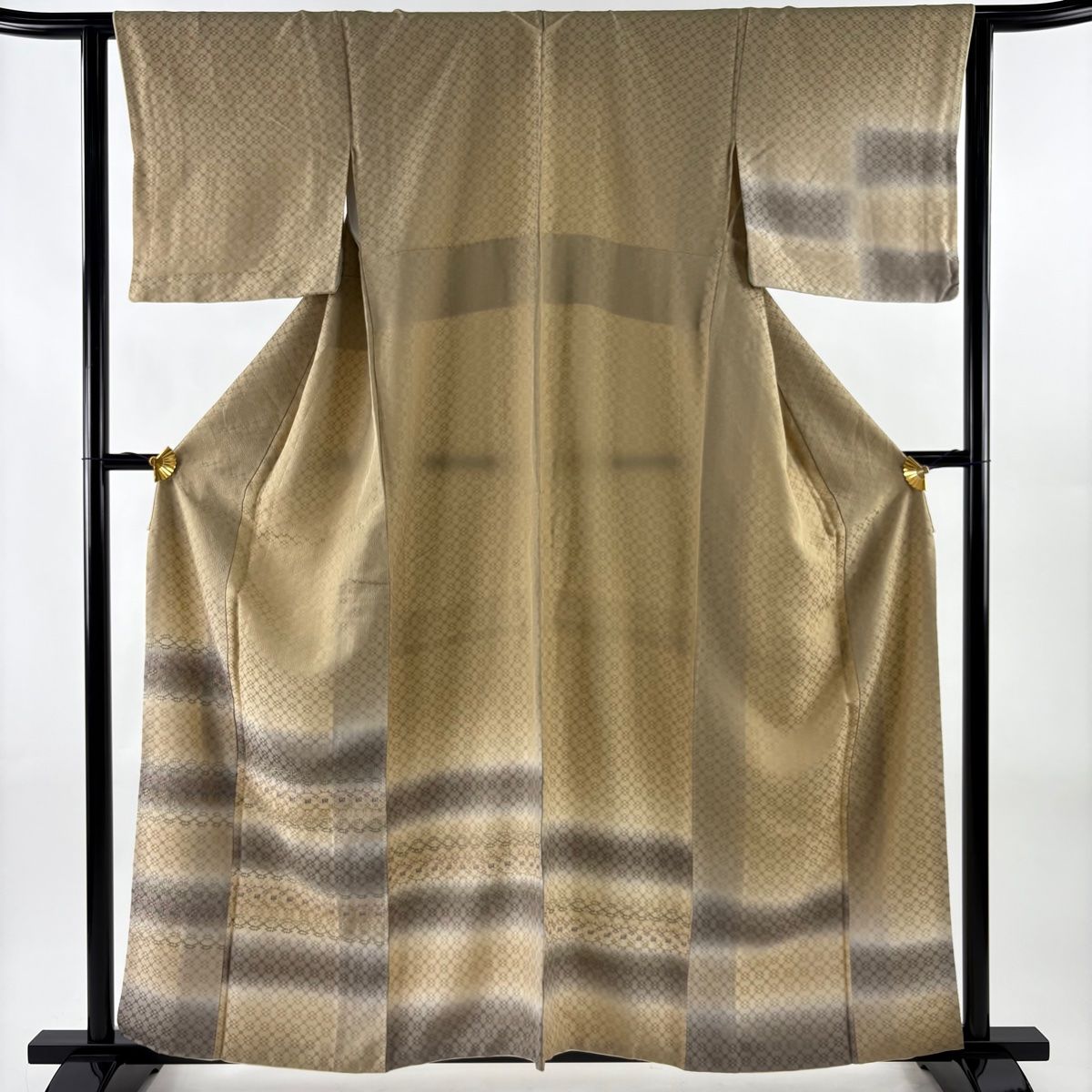 美品】 付下げ 身丈159.5cm 裄丈63.5cm S 袷 段縞 幾何