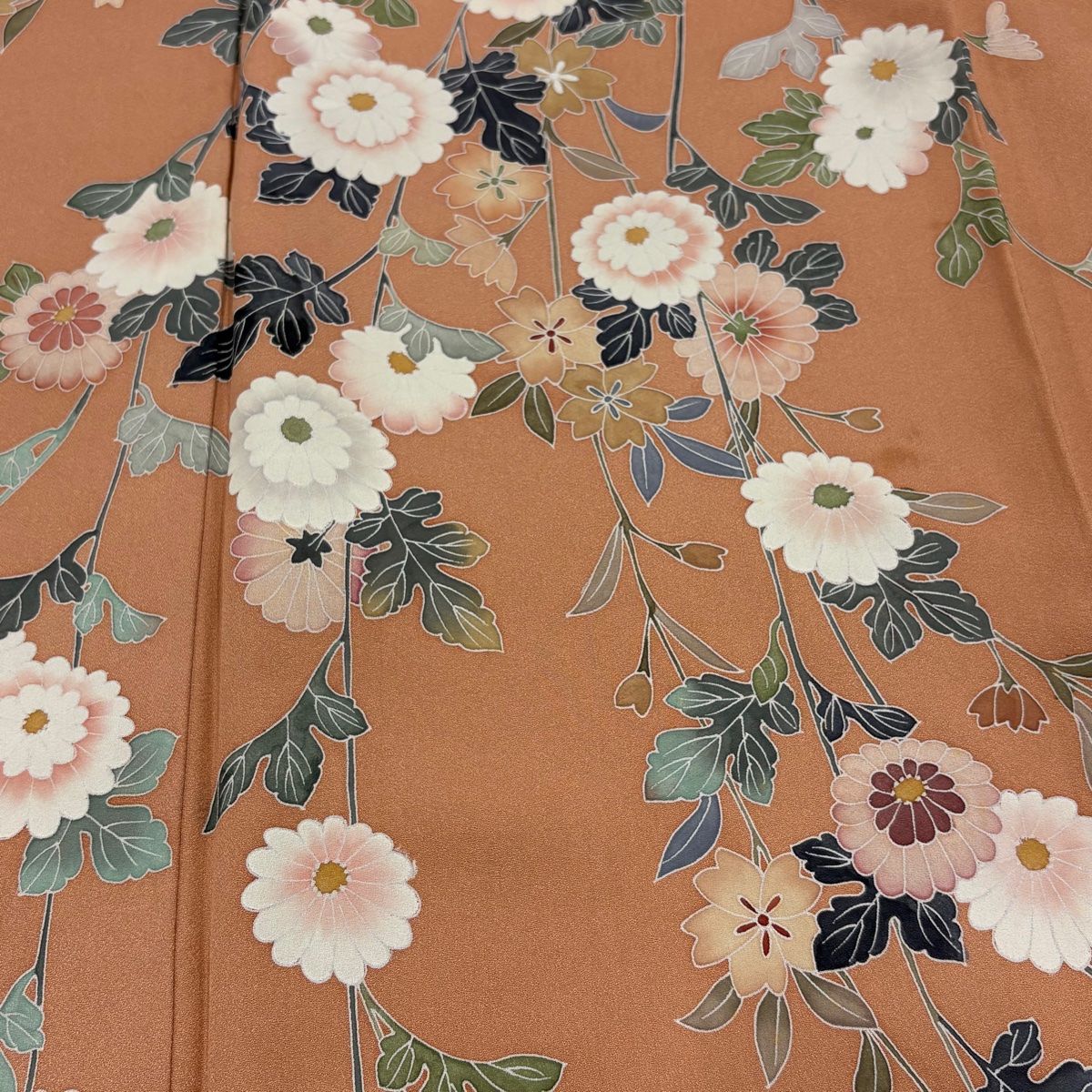 訪問着 身丈163.5cm 裄丈66cm M 袷 落款 菊 桜 染め分け ぼかし