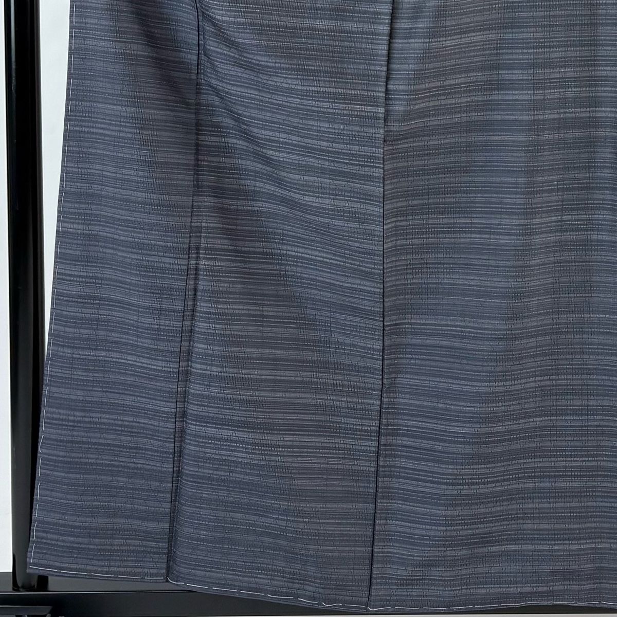 紬 身丈159 5 cm 裄丈64 M 袷 縞 幾何学模様 灰紫 正絹 秀品