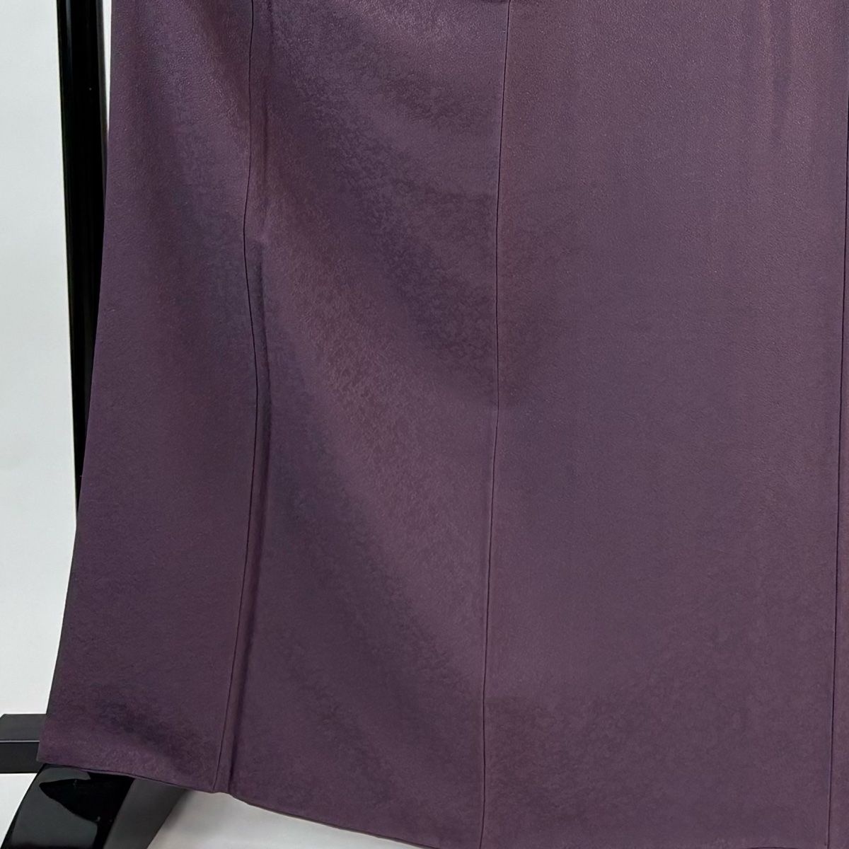 色無地 身丈167 cm 裄丈68 L 袷 落款 地紋 紫 正絹 秀品 一つ紋