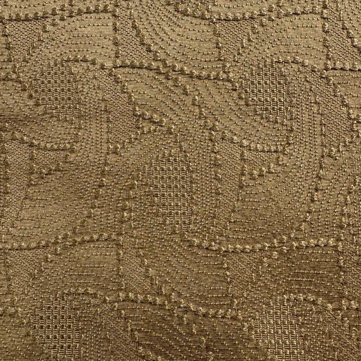 名古屋帯 秀品 松葉仕立て 幾何学 薄茶色 正絹