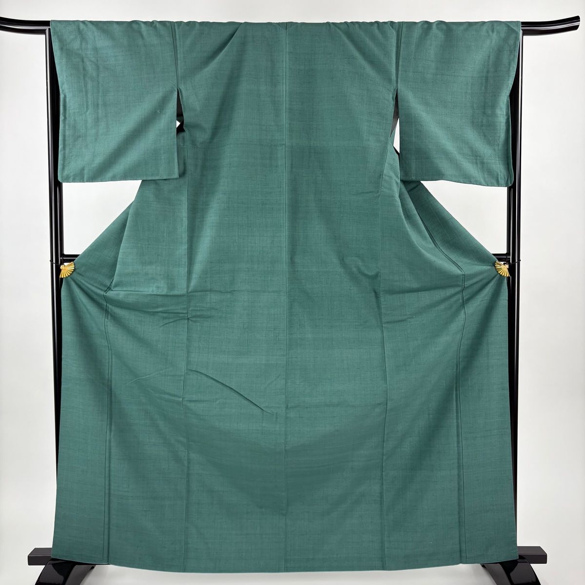 結城紬 身丈166 5 cm 裄丈67 L 袷 草木染 はたおり娘 やまと 証紙 緑 正絹