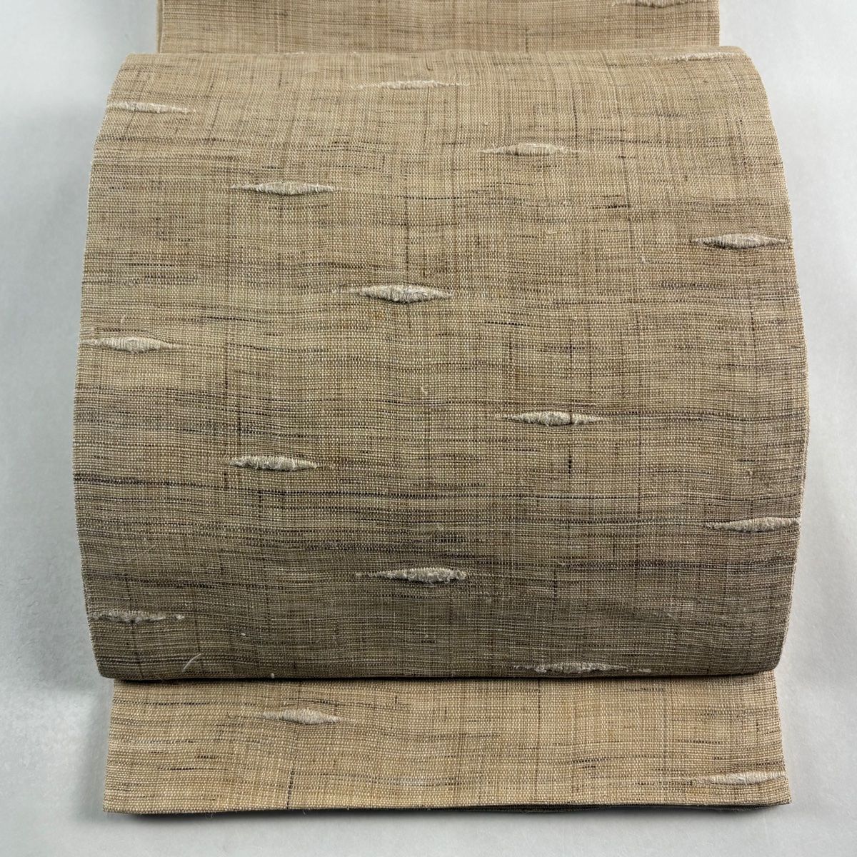 袋名古屋帯 幾何学模様 ベージュ 正絹