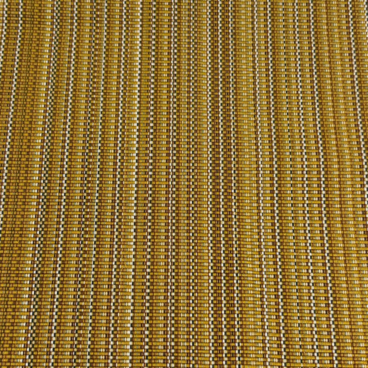 名古屋帯 八寸名古屋帯 縞 幾何学模様 山吹茶色 正絹