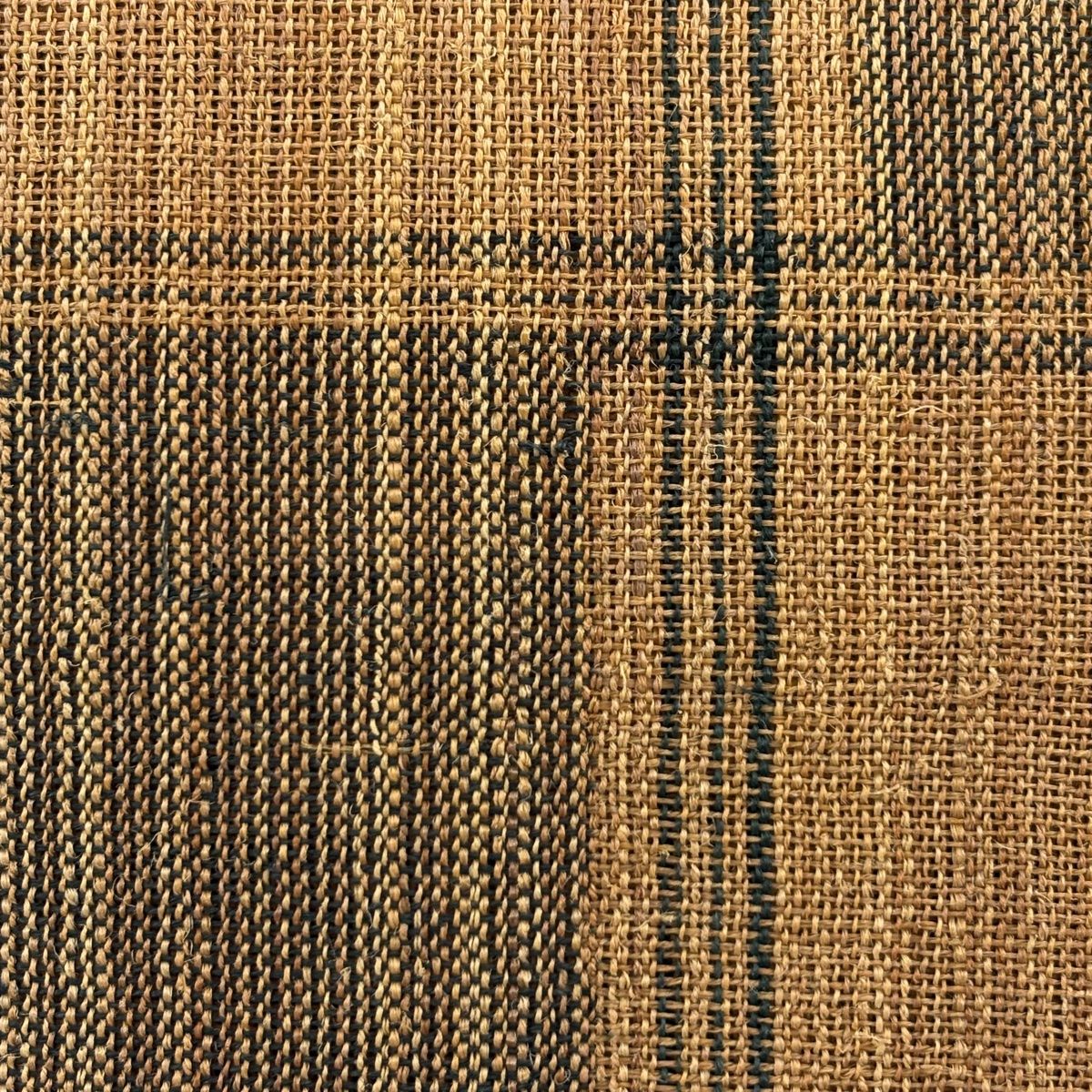 名古屋帯 八寸名古屋帯 夏帯 変わり市松 縞 シナ布糸 茶色 科