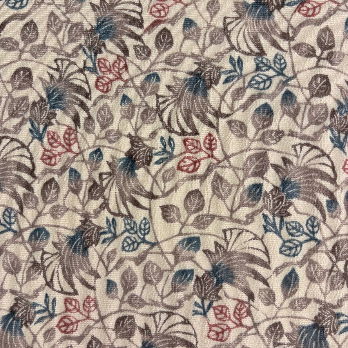反物 秀品 小紋 花唐草 ベージュ 正絹