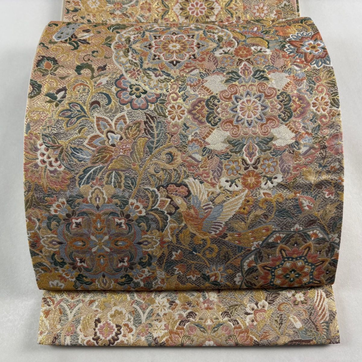 美品】 袋帯 秀品 華文 花鳥 箔 金糸 金色 全通 正絹 【中古】 - メルカリ