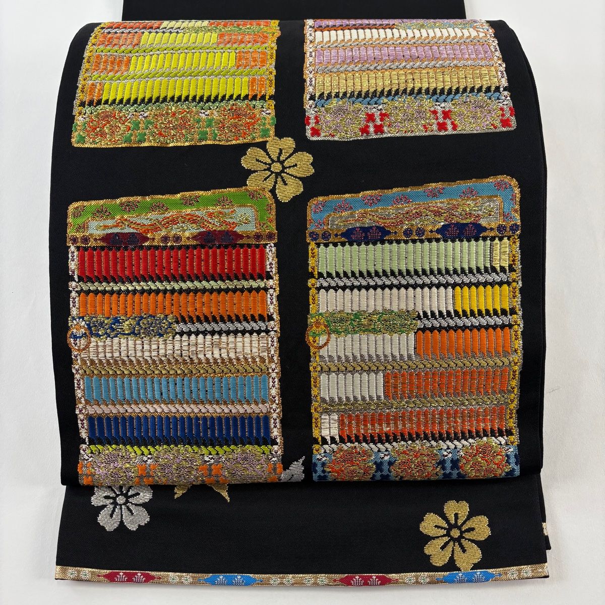 O0574 美品 逸品 希少 龍村平蔵 謹製 正絹 本袋帯 O0574 美品 逸品 希少 龍村平蔵 謹製 正絹 本袋帯