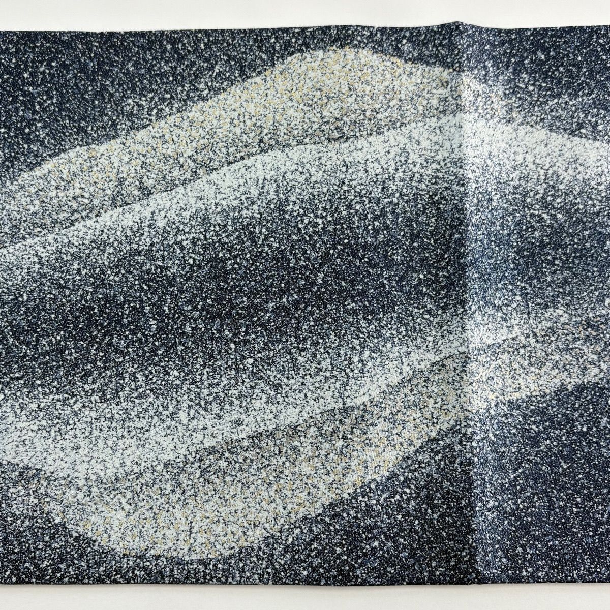 美品】 袋帯 逸品 和田光正 落款 山並み 金銀彩 青灰色 お太鼓柄 正絹