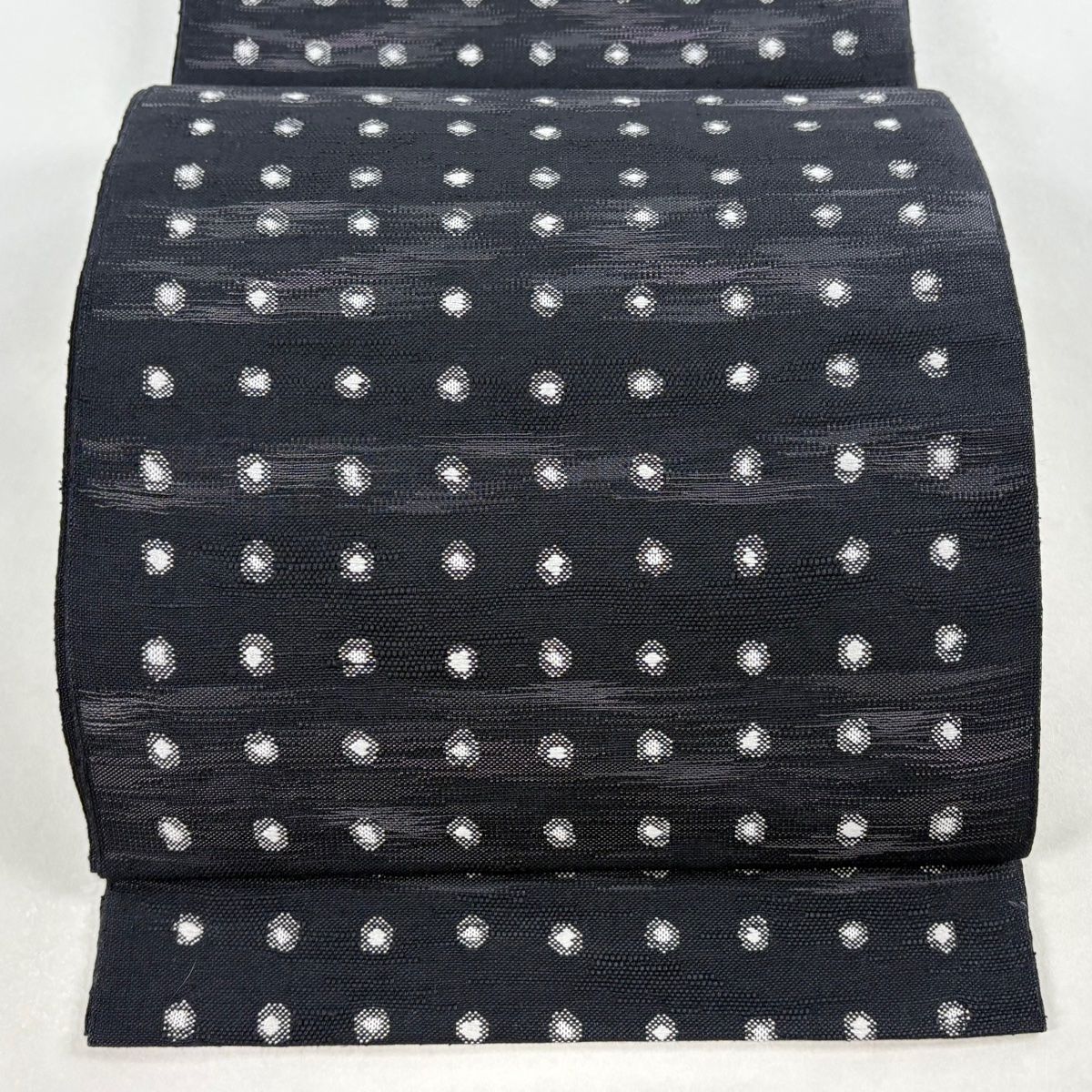 名古屋帯 秀品 霞 ドット柄 墨色 正絹