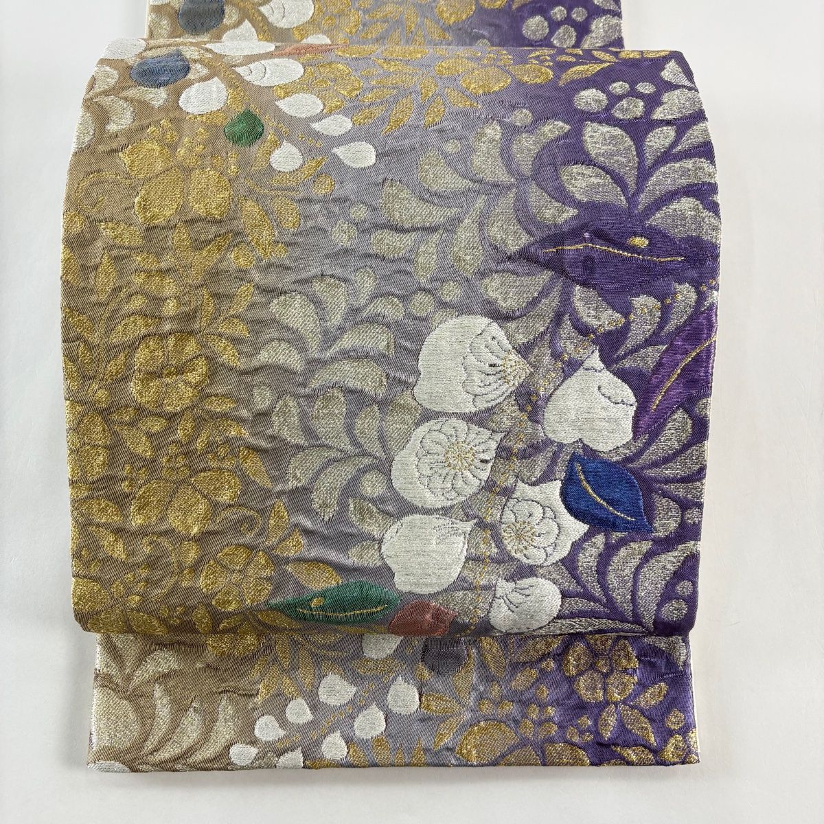美品】 袋帯 秀品 辻が花柄 金銀糸 箔 紫 六通 正絹 【中古】 - メルカリ