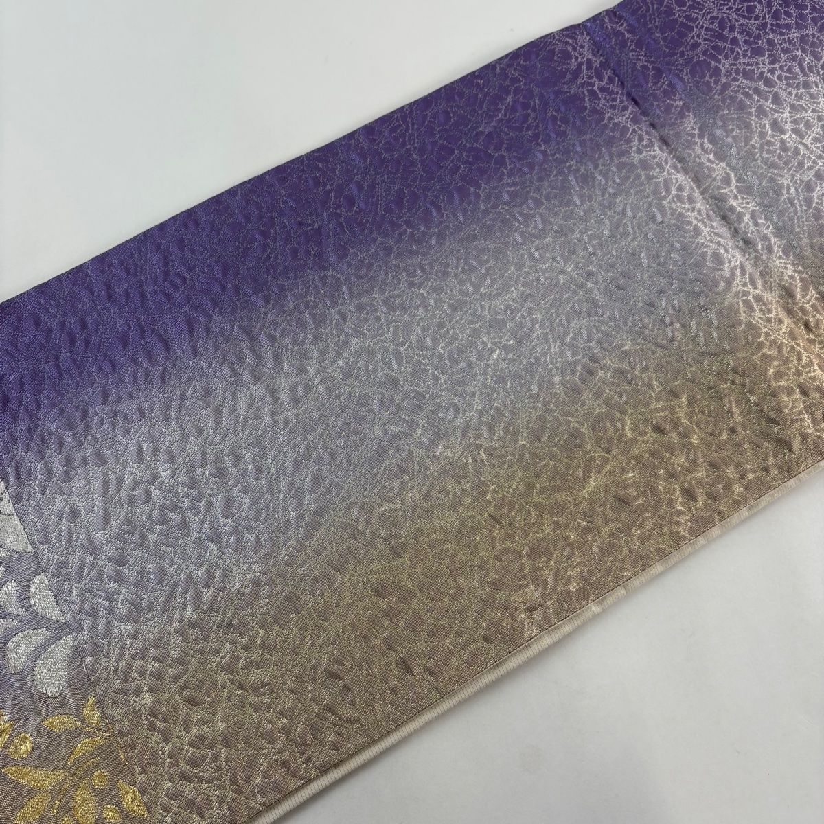 六通柄袋帯　『辻が花』　金銀糸　逸品【K】 美品】 袋帯 秀品 辻が花柄 金銀糸 箔 紫 六通 正絹 【中古】 - メルカリ