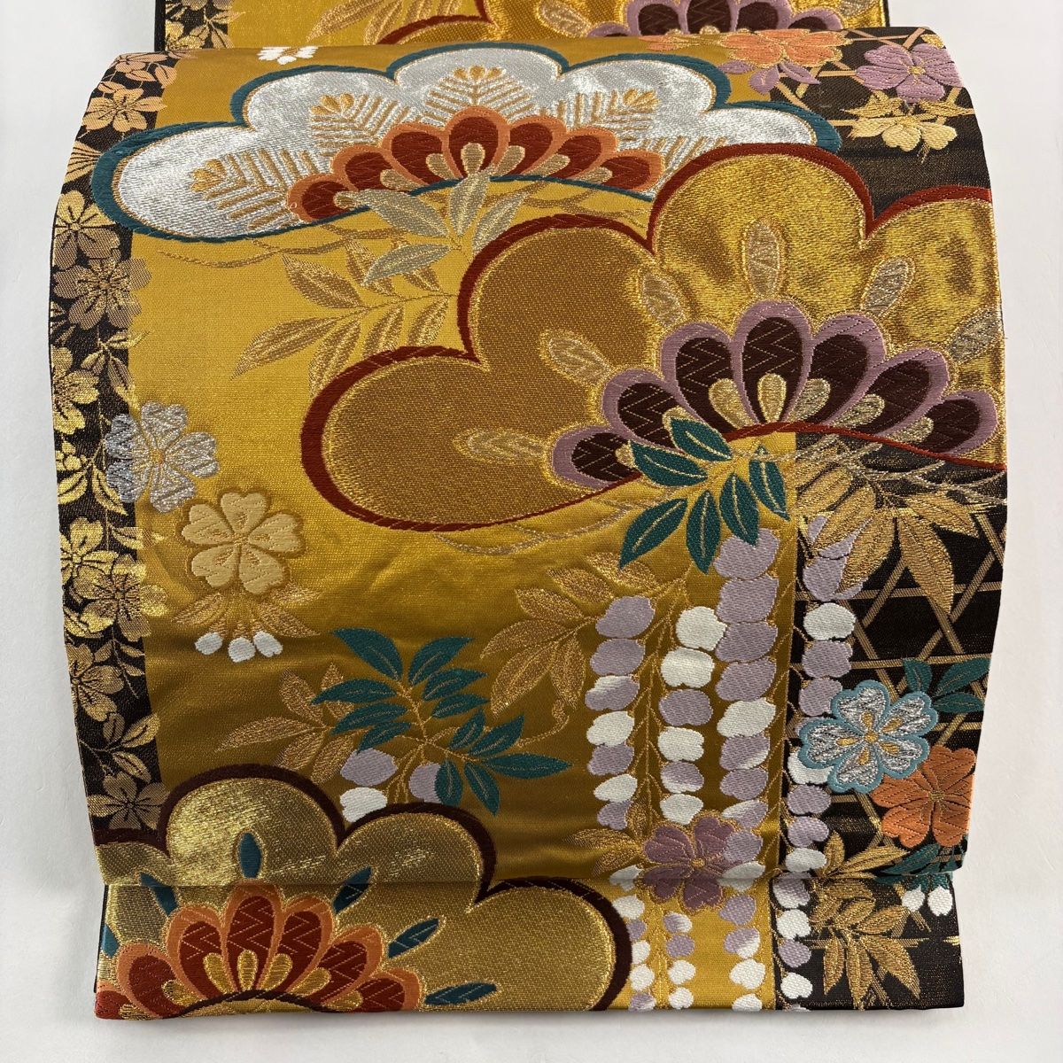 袋帯 秀品 笠松 桜 金銀糸 箔 金色 六通 正絹 【中古】 - メルカリ