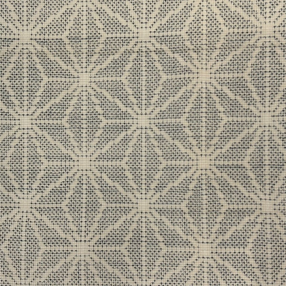 紬 身丈152cm 裄丈64cm M 袷 バチ衿 麻の葉 灰色 正絹 秀品 【中古