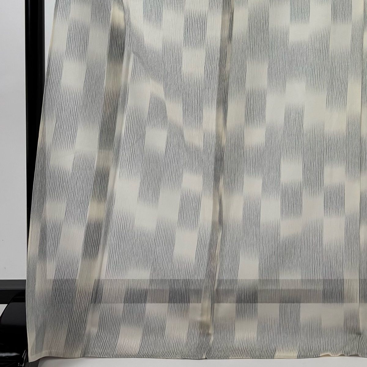 小紋 身丈172 5 cm 裄丈68 L 薄物 縞 クリーム 正絹 秀品