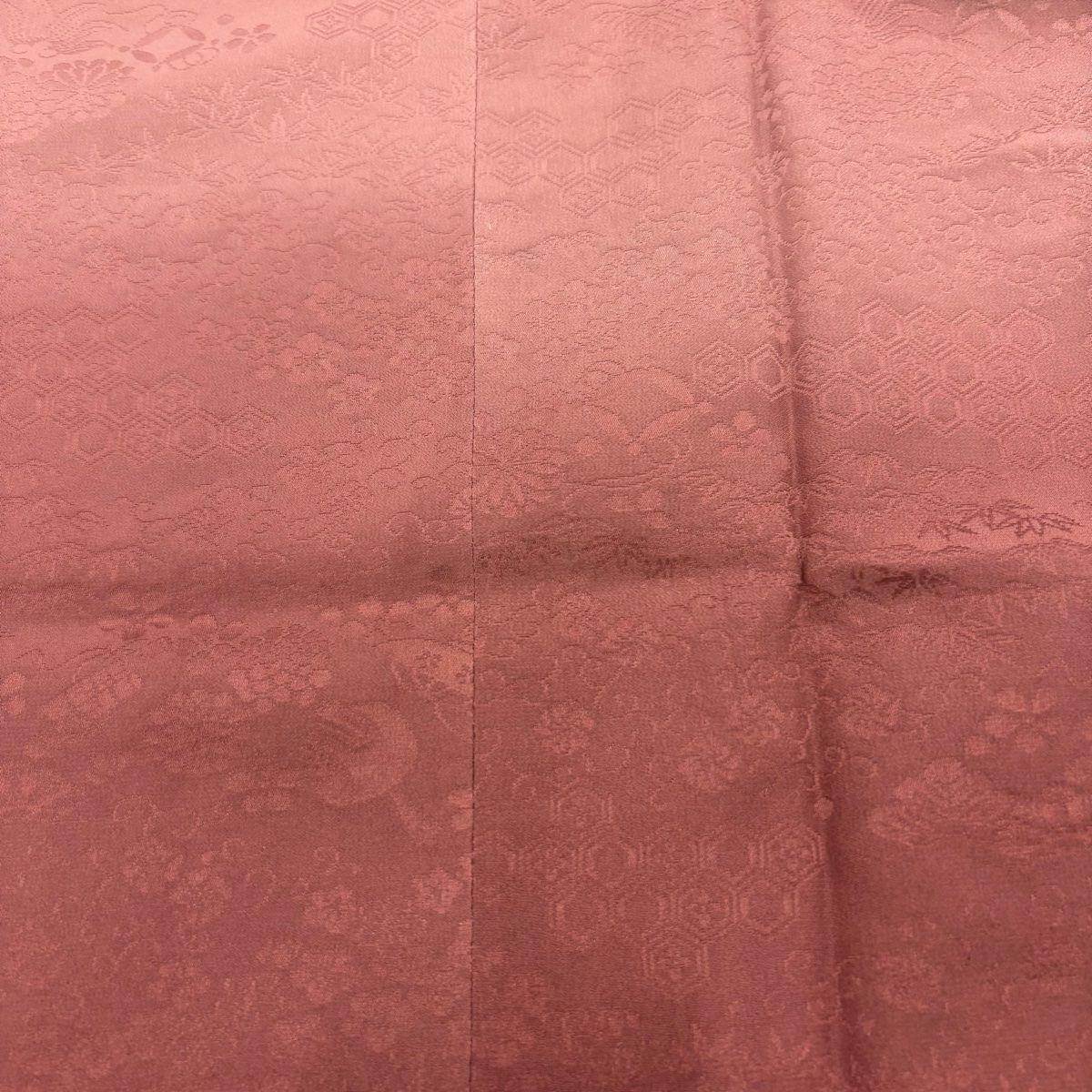  道行 身丈103 5 cm 裄丈65 M 和装コート 角衿 地紋 ぼかし 赤紫 正絹 秀品 羽織 着物 浴衣