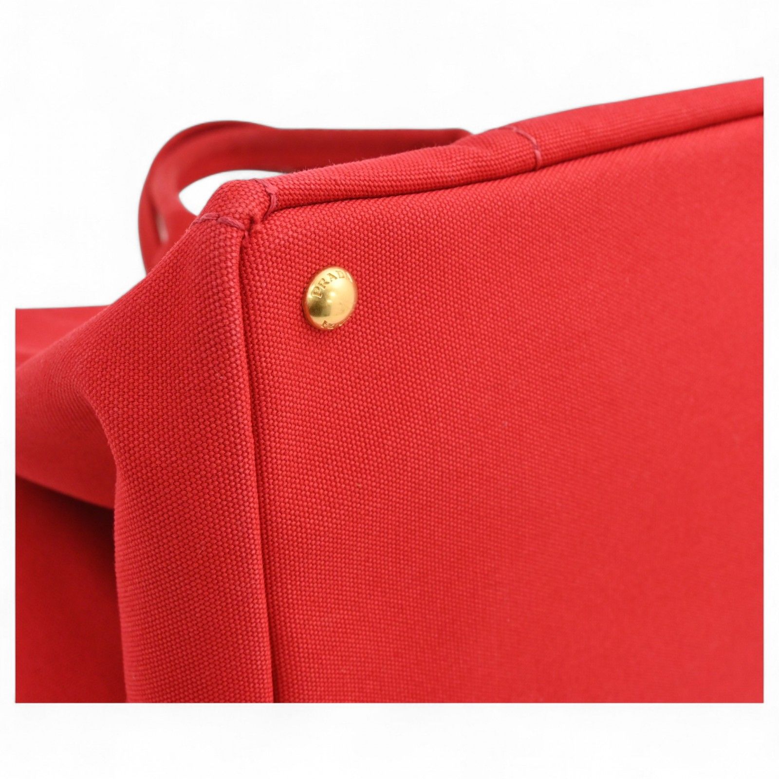 プラダ カナパ トートバッグ キャンバス レッド Aランク pr9946dd