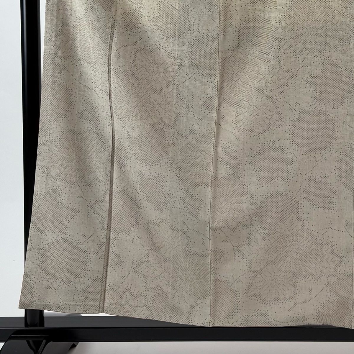 紬 身丈159 5 cm 裄丈63 S 袷 草花 楓 灰茶 正絹 秀品