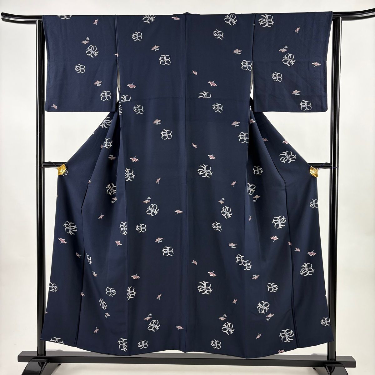 小紋 身丈152cm 裄丈64cm M 袷 菊 紺色 正絹 秀品 【中古】 - メルカリ