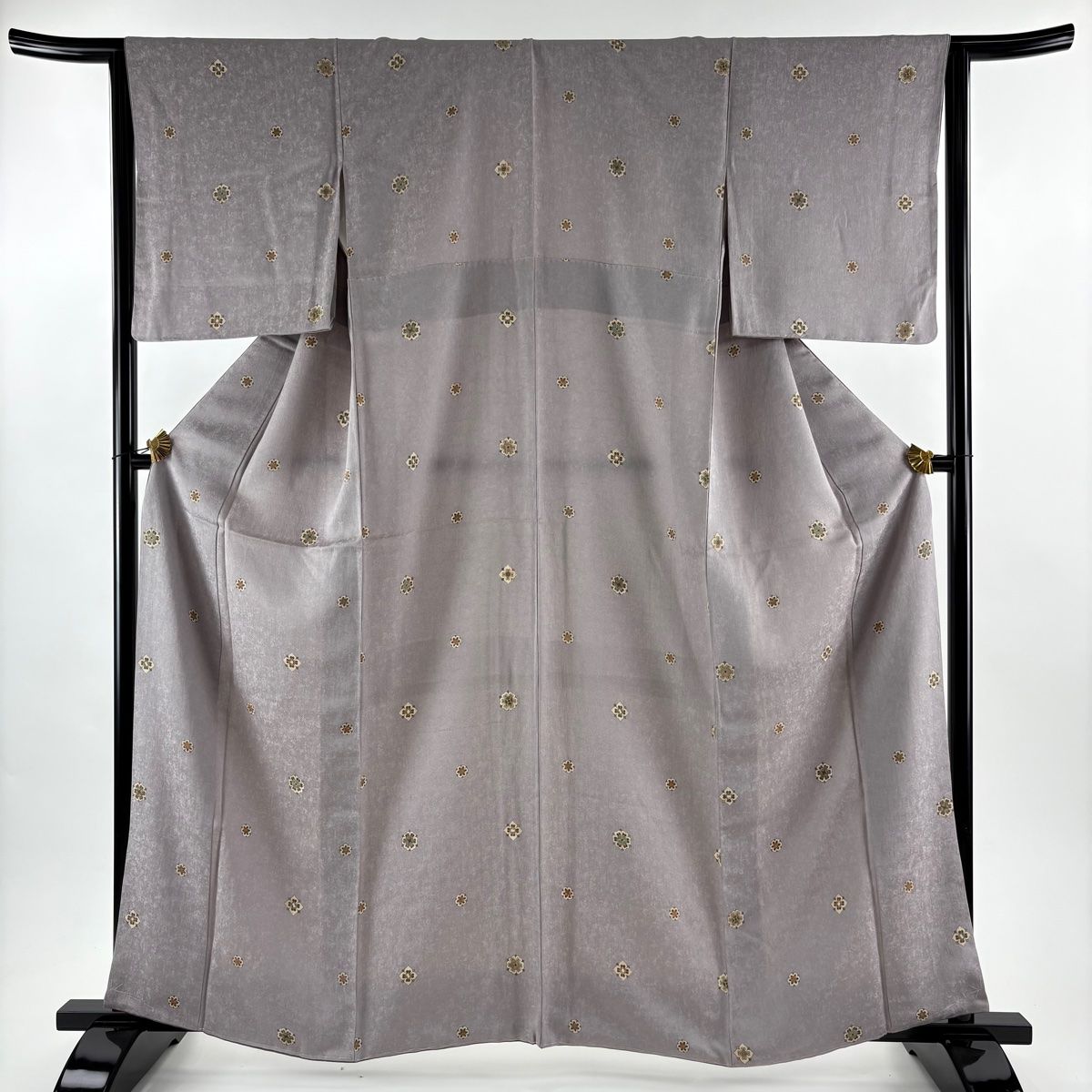 小紋 身丈162 cm 裄丈64.5 M 袷 華文 地紋 薄小豆 正絹 秀品